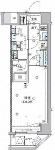 セジョリ早稲田ウエスト 302 間取り図