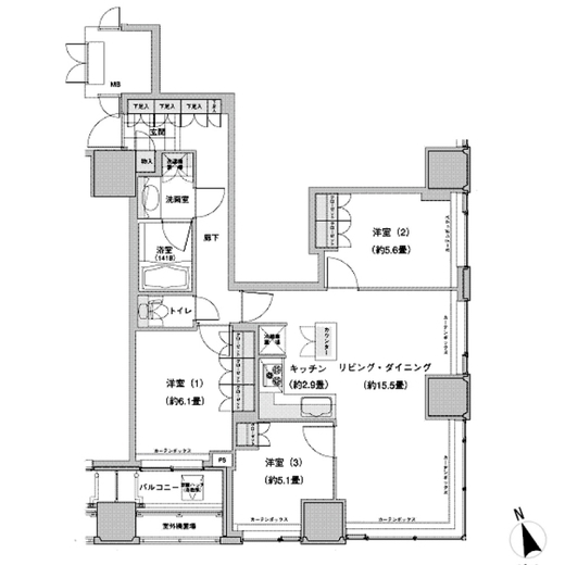 ウエストパークタワー池袋 1609 間取り図