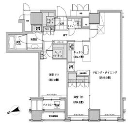 ウエストパークタワー池袋 2502 間取り図