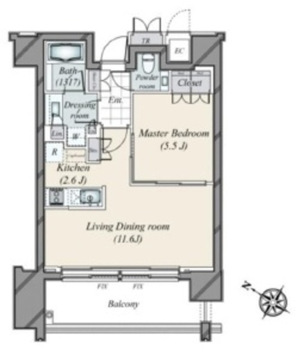 THE ROPPONGI TOKYO CLUB RESIDENCE 16階 間取り図