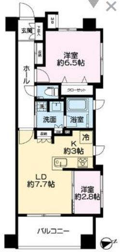 グローリオ長原夫婦坂 4階 間取り図