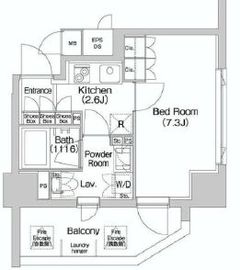 コンフォリア神楽坂DEUX 1301 間取り図