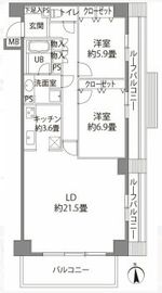 カスタリア高輪 805 間取り図