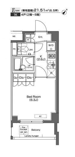 プラウドフラット学芸大学 202 間取り図