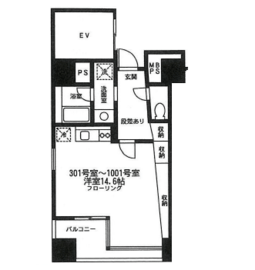 アクアキューブ銀座東 401 間取り図