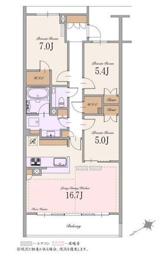 桜プレイス 5階 間取り図