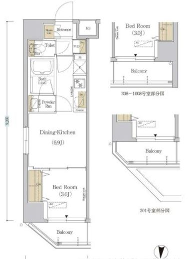 アーバネックス森下4 201 間取り図