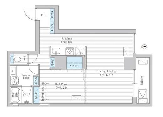 ラレイナ市谷加賀町 203 間取り図