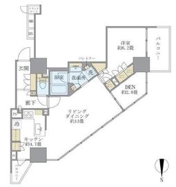 ブリリアタワー上野池之端 26階 間取り図