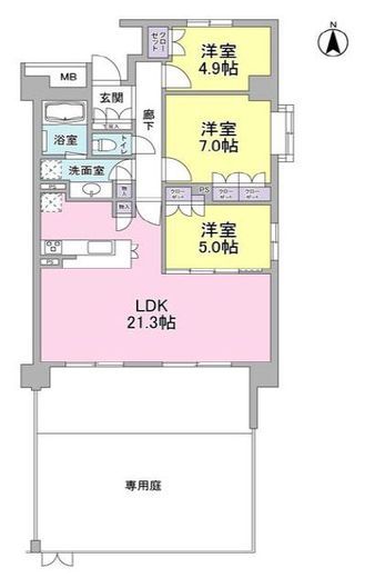 アンビエンテ経堂 101 間取り図