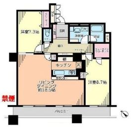 コスモ東京ベイタワー 16階 間取り図