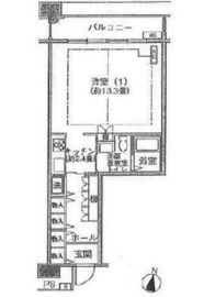 シティコート目黒 3-418 間取り図