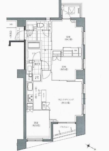 オークプレイス目黒行人坂 3階 間取り図