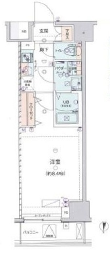 ジェノヴィア錦糸町2スカイガーデン 4階 間取り図
