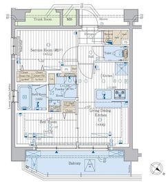 プラージュリュー押上 603 間取り図