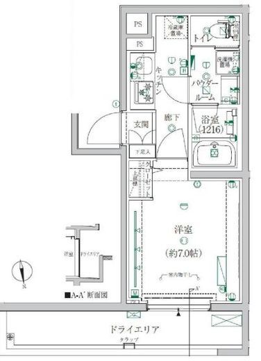 クレイシア都立大学クラッセ 1階 間取り図