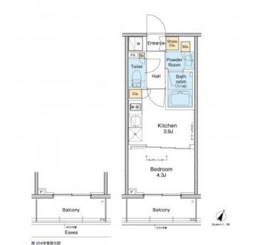 プラウドフラット戸越銀座 304 間取り図