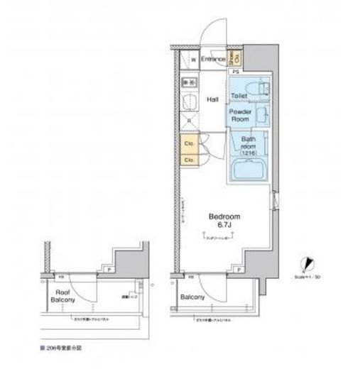プラウドフラット戸越銀座 805 間取り図