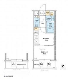 プラウドフラット戸越銀座 209 間取り図