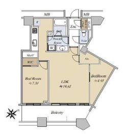 芝浦アイランド ケープタワー 45階 間取り図