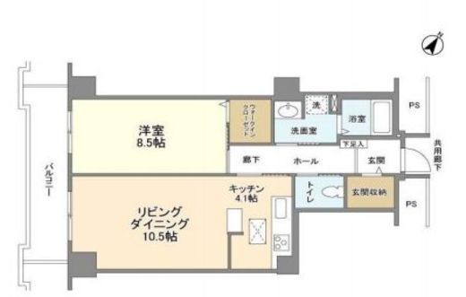 トルナーレ日本橋浜町 22階 間取り図