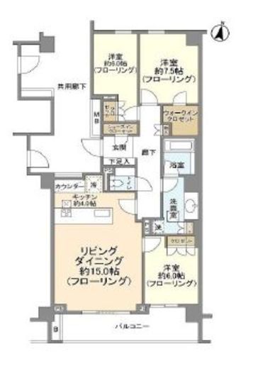 ブリリア高輪レフィール 2階 間取り図