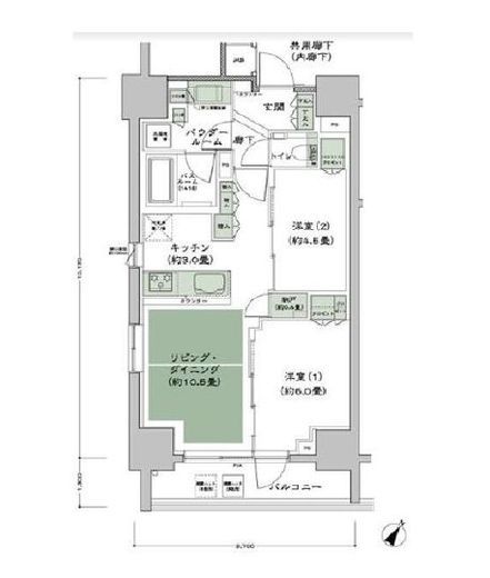 シティハウス目黒ザ・ツイン 10階 間取り図