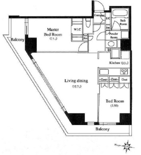 レグノ・グランデ一番町タワー 15階 間取り図