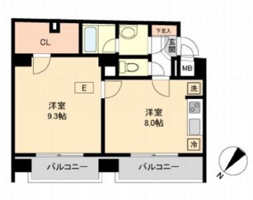 コモド水天宮レジデンス 801 間取り図