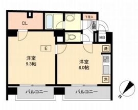 コモド水天宮レジデンス 801 間取り図