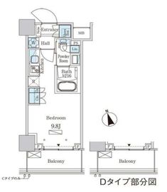 パークアクシス大塚ステーションゲートタワー 803 間取り図