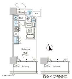 パークアクシス大塚ステーションゲートタワー 1405 間取り図