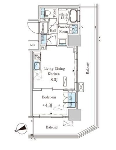 パークアクシス大塚ステーションゲートタワー 1609 間取り図