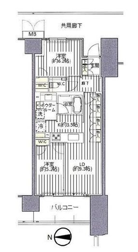 プレミスト有明ガーデンズ 13階 間取り図