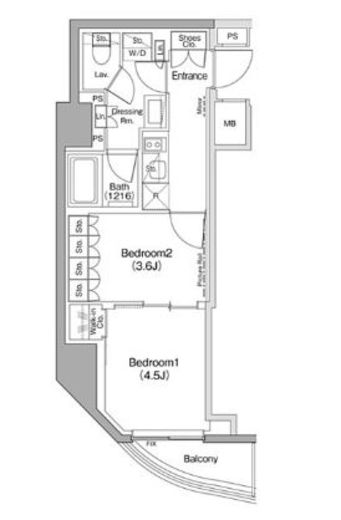 ザ・パークハビオ神楽坂 304 間取り図