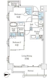 リビオ四谷 6階 間取り図