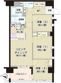 ガーデニエール砧レジデンス 216 間取り図