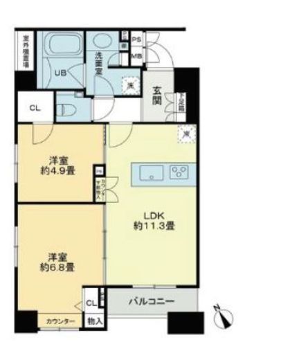 クロスレジデンス蒲田 1102 間取り図