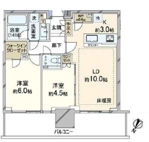 シティタワーズ東京ベイ 18階 間取り図