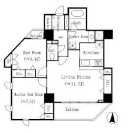 ドゥーエ東池袋 1005 間取り図