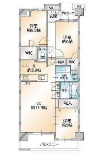 プラウド桜新町 2階 間取り図