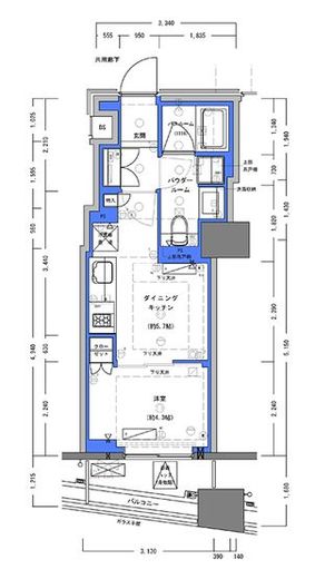 ディームス大手町ノース 304 間取り図