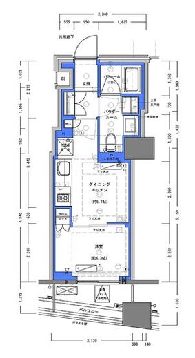 ディームス大手町ノース 504 間取り図