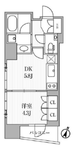 ディームス大手町ノース 203 間取り図