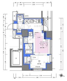 ディームス大手町ノース 206 間取り図