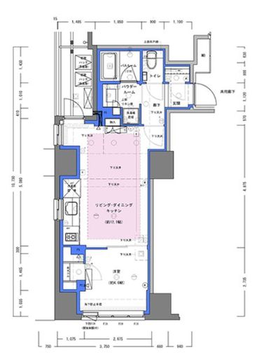 ディームス大手町ノース 501 間取り図