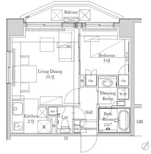 ハウス岩本町 1405 間取り図
