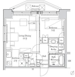 ハウス岩本町 1505 間取り図