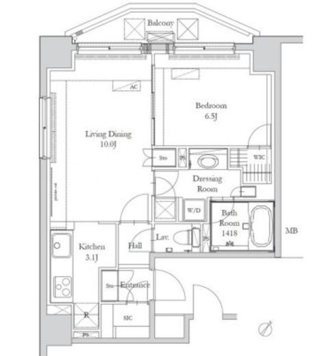 ハウス岩本町 1401 間取り図