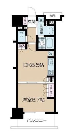 カルムインフォアームズ東京コア 9階 間取り図